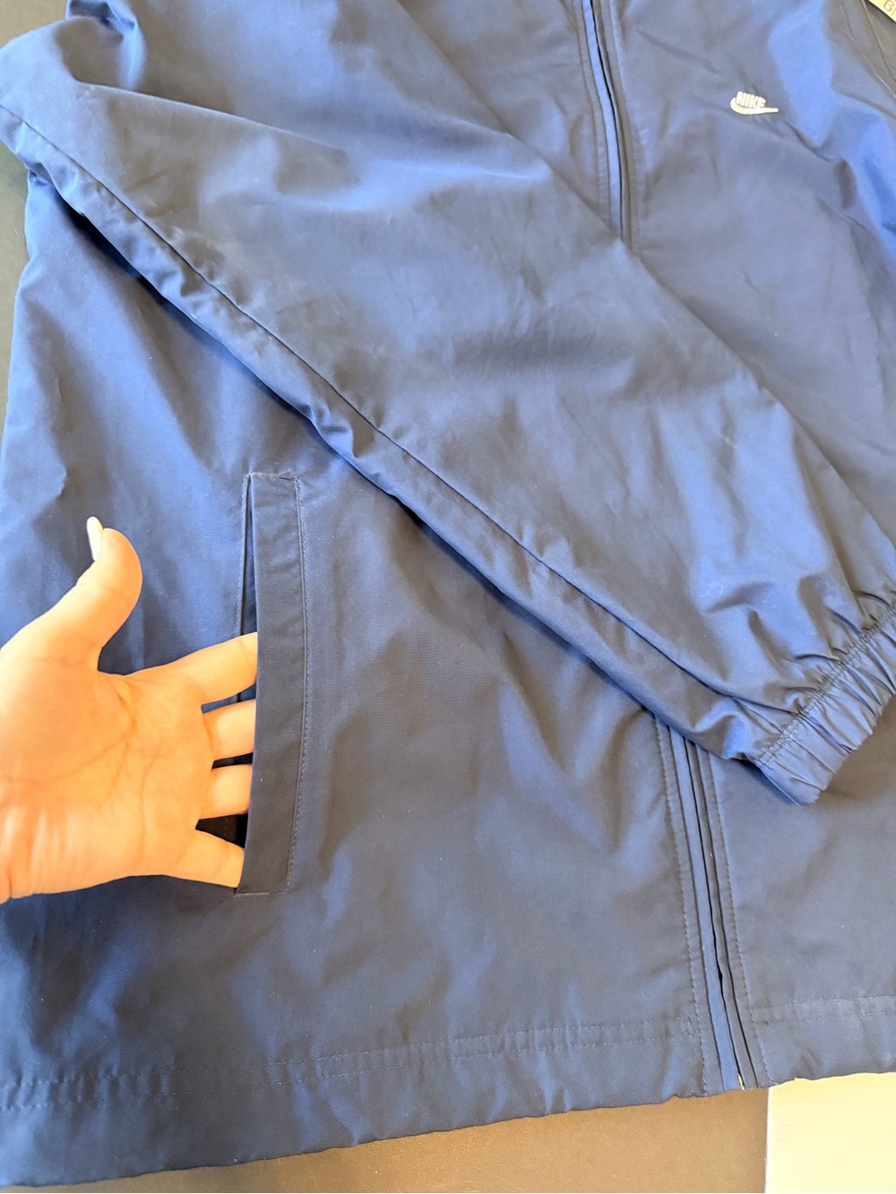 Nike Men's full zip windbreaker water-repellant Jacket, lined, navy blue size L - Picture 9 of 11